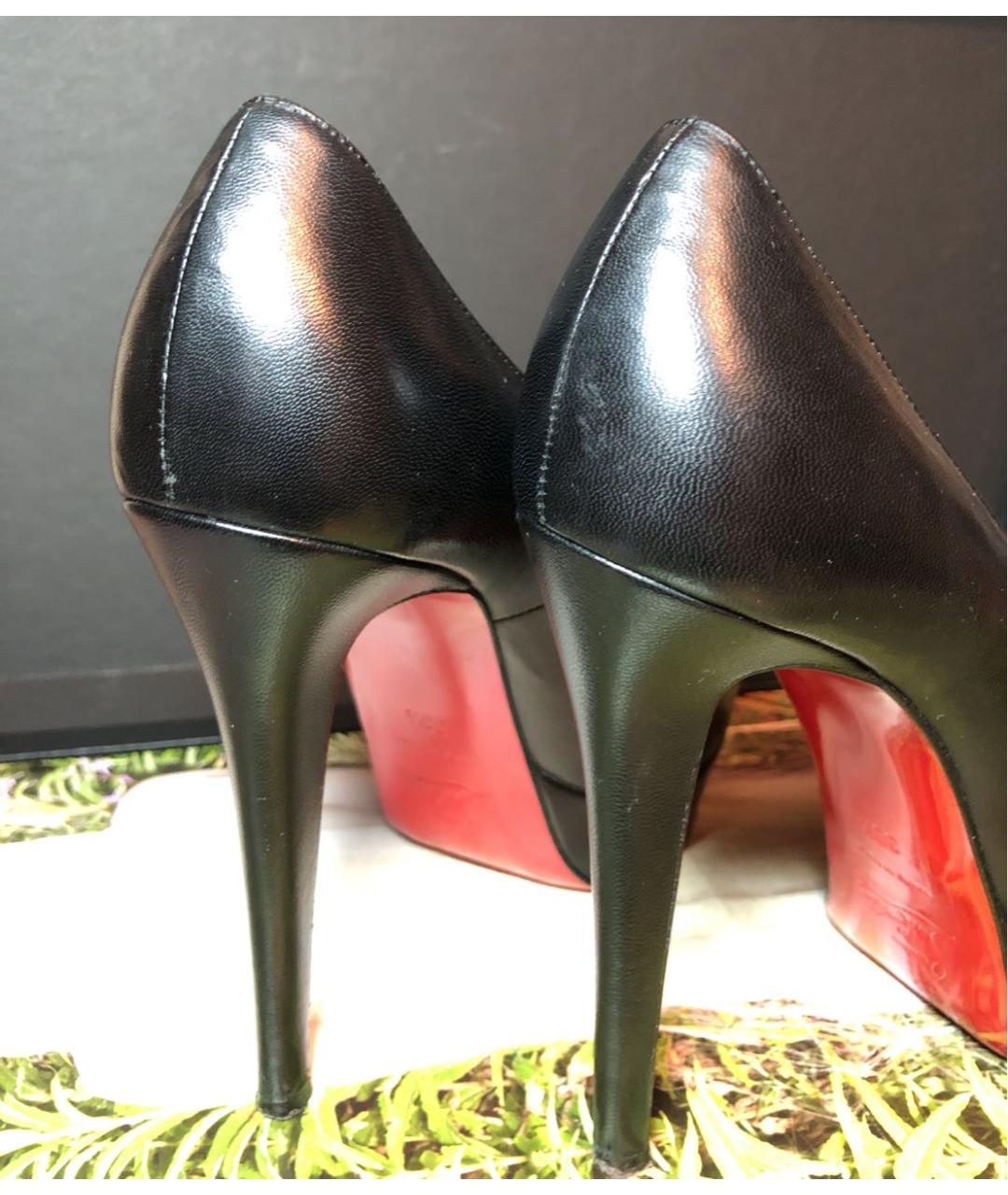 CHRISTIAN LOUBOUTIN Черные кожаные туфли, фото 7