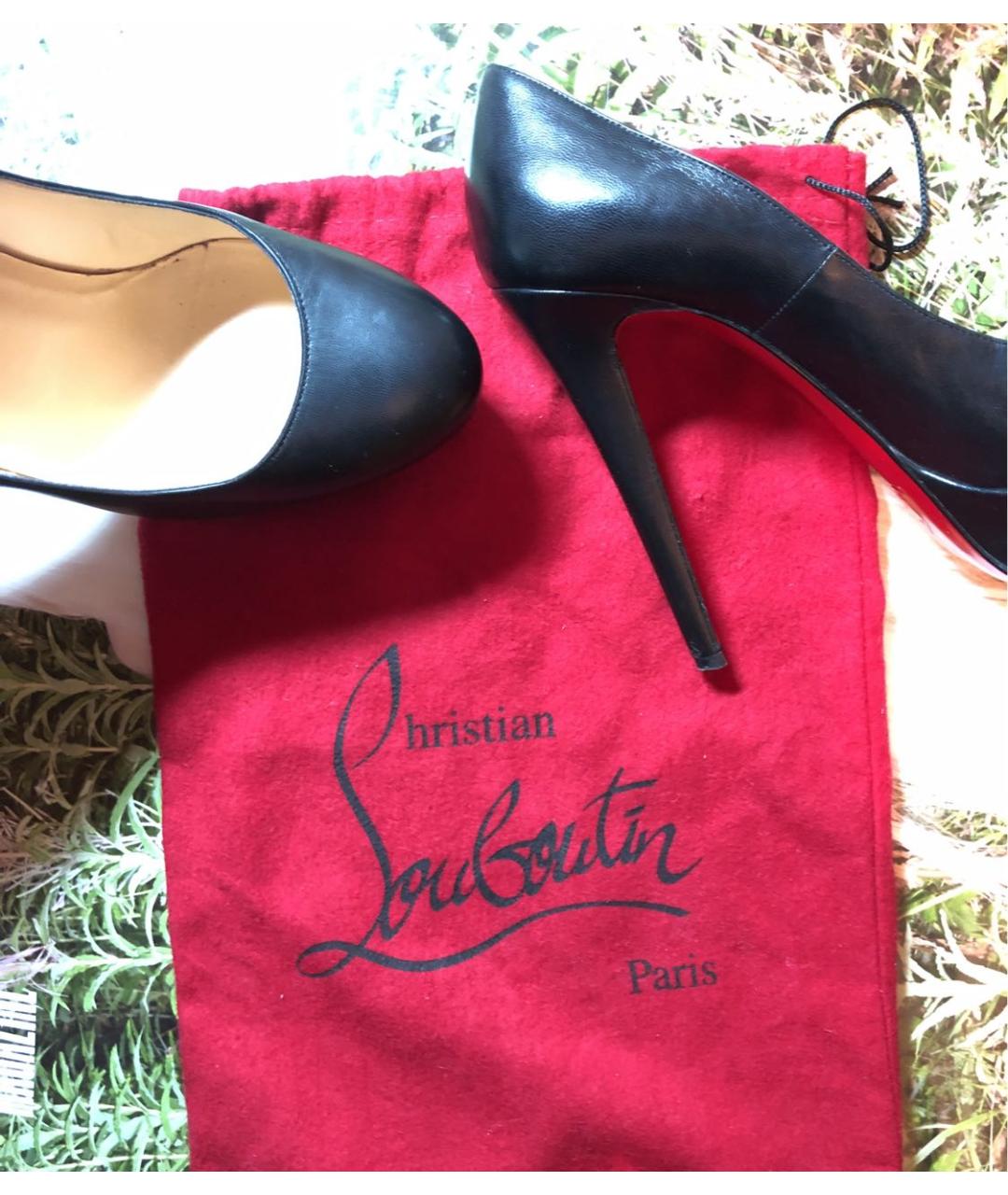 CHRISTIAN LOUBOUTIN Черные кожаные туфли, фото 5