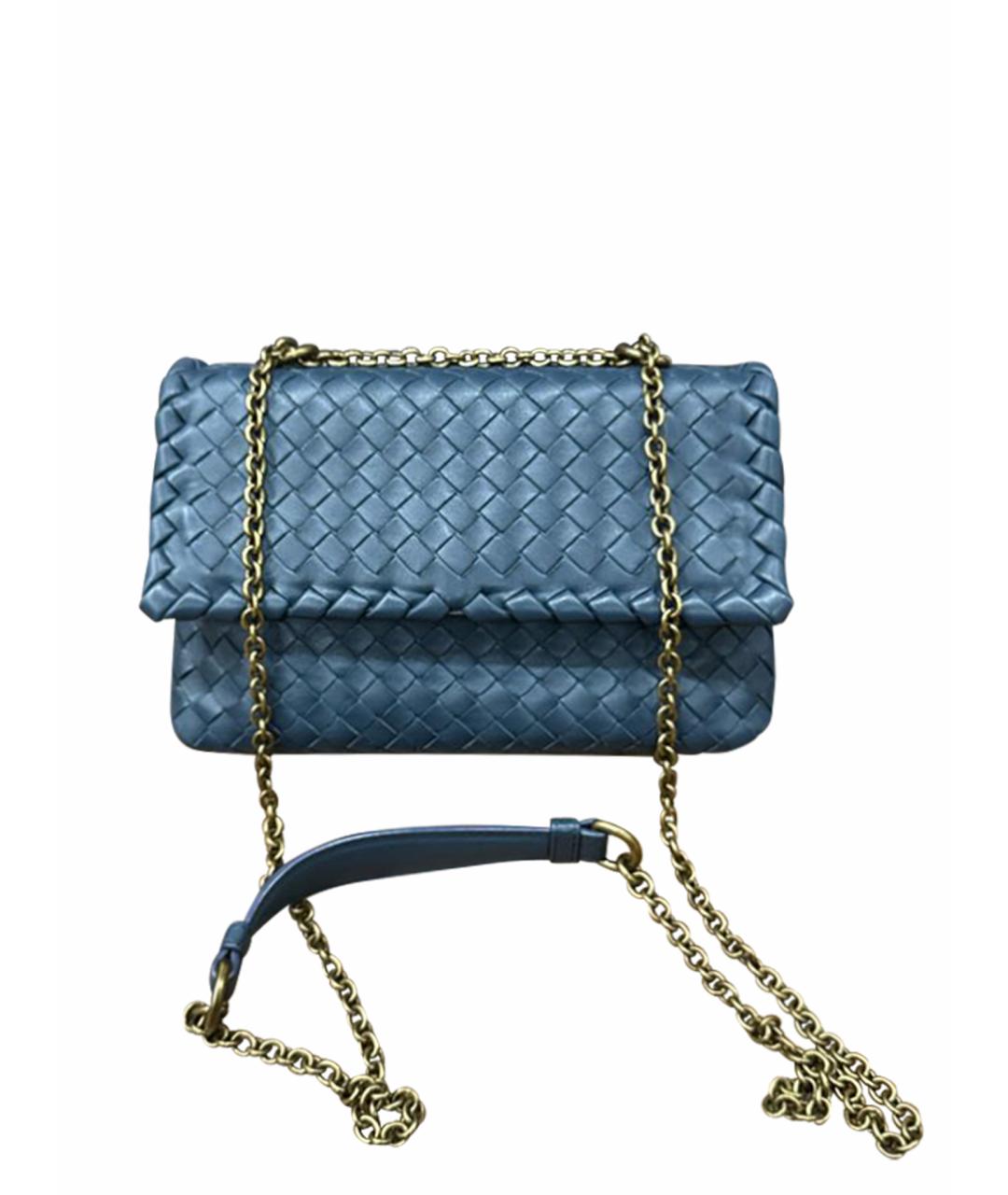 BOTTEGA VENETA Синяя кожаная сумка через плечо, фото 1