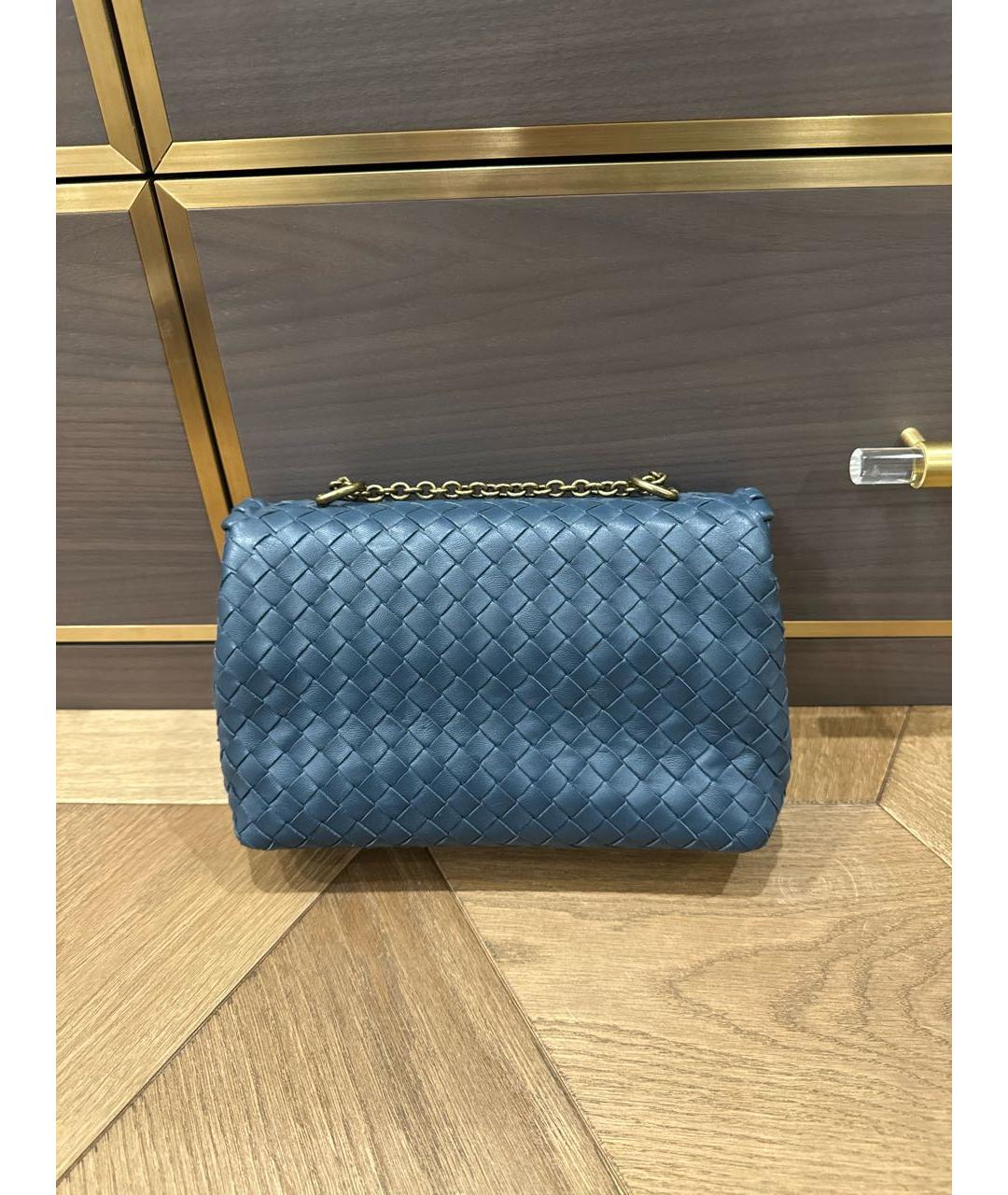 BOTTEGA VENETA Синяя кожаная сумка через плечо, фото 3