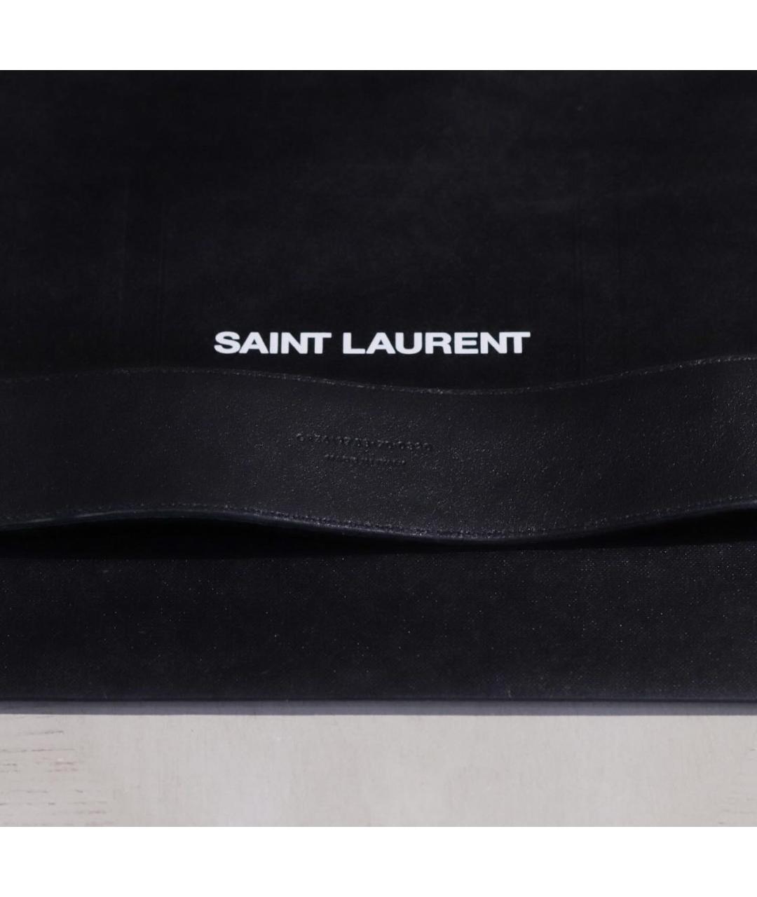 SAINT LAURENT Черный кожаный ремень, фото 4