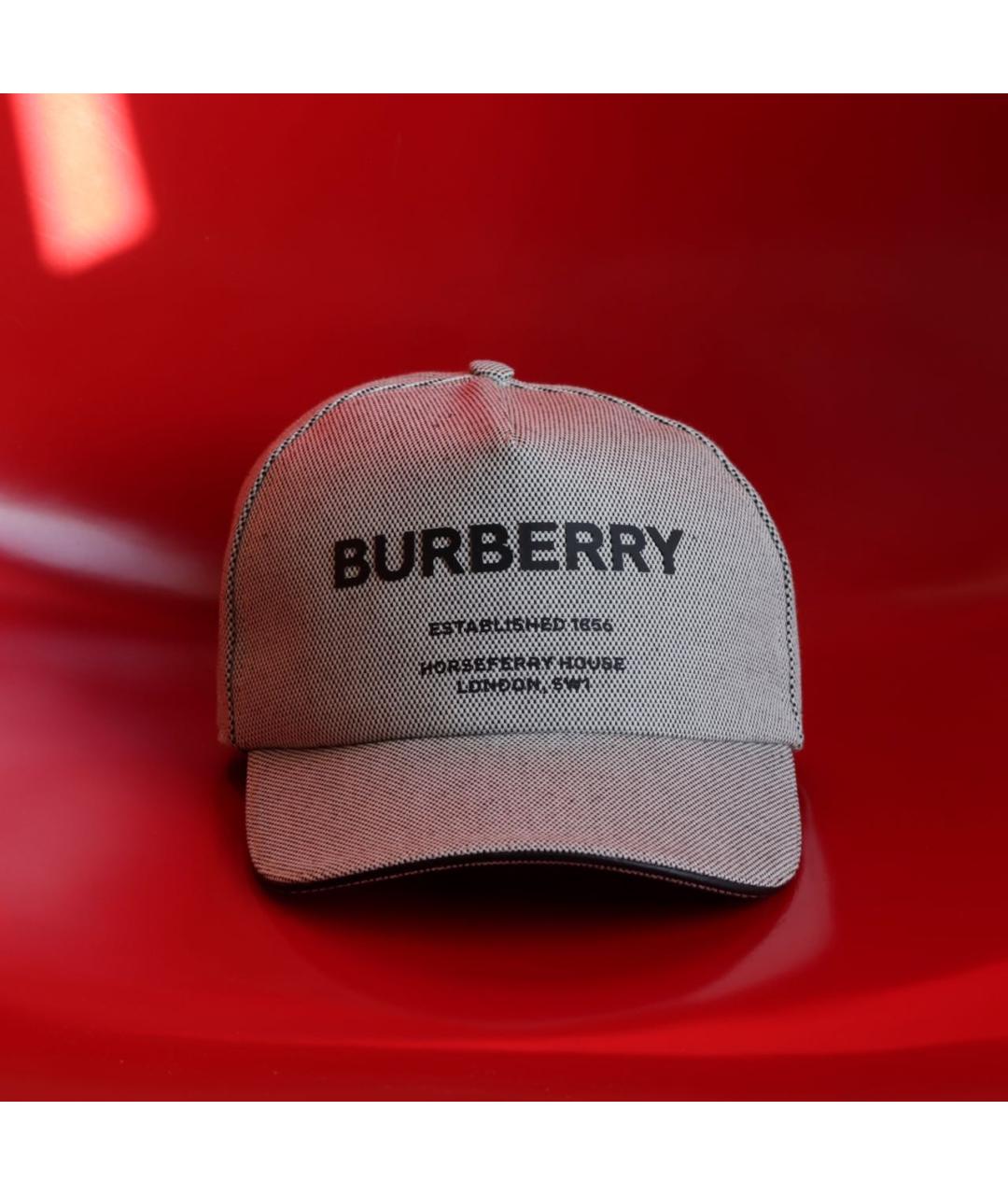 BURBERRY Серая хлопковая кепка, фото 2