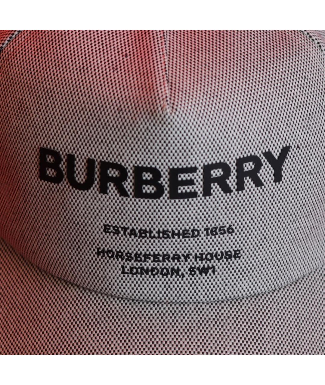 BURBERRY Серая хлопковая кепка, фото 4