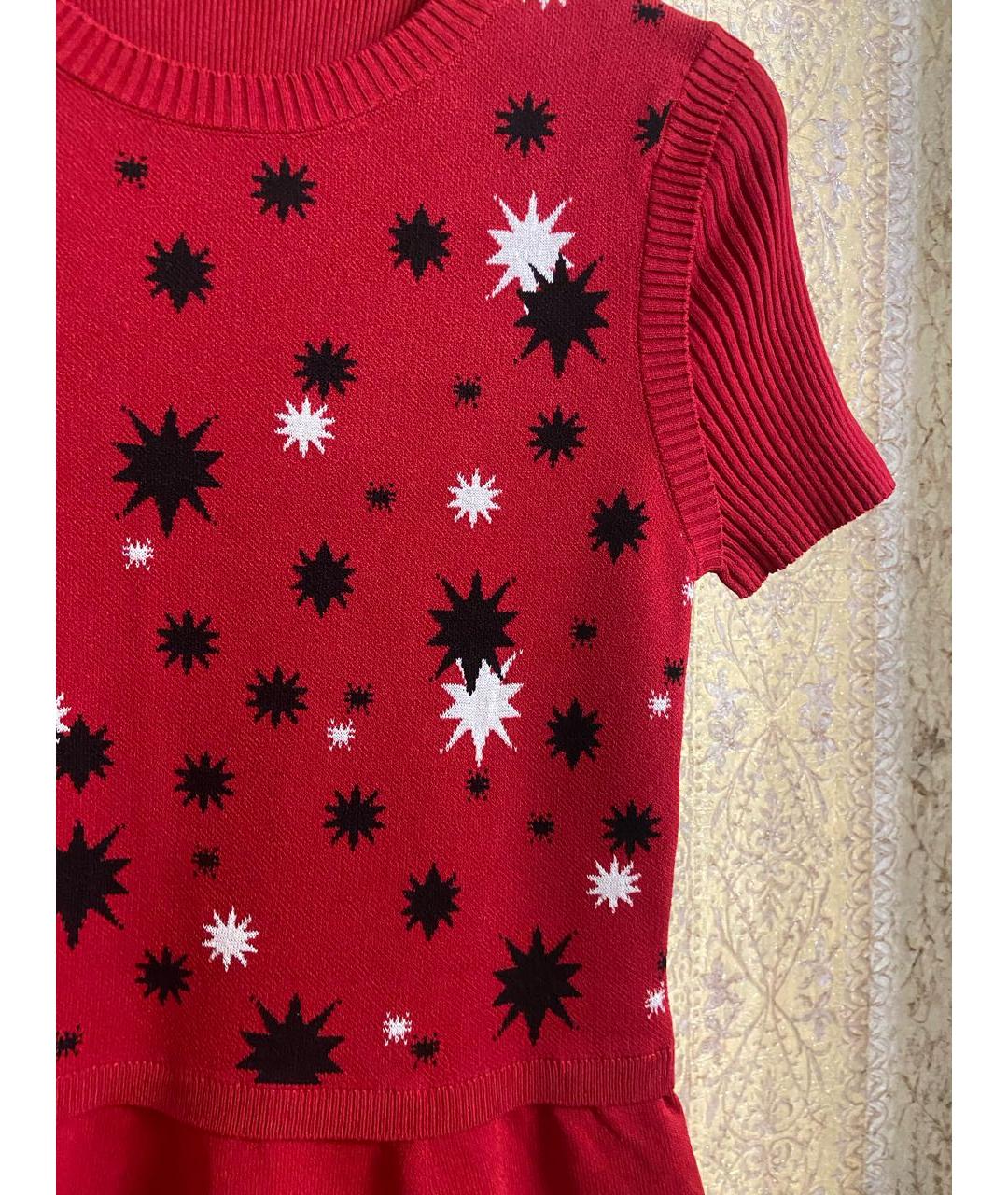 RED VALENTINO Красное вискозное повседневное платье, фото 3