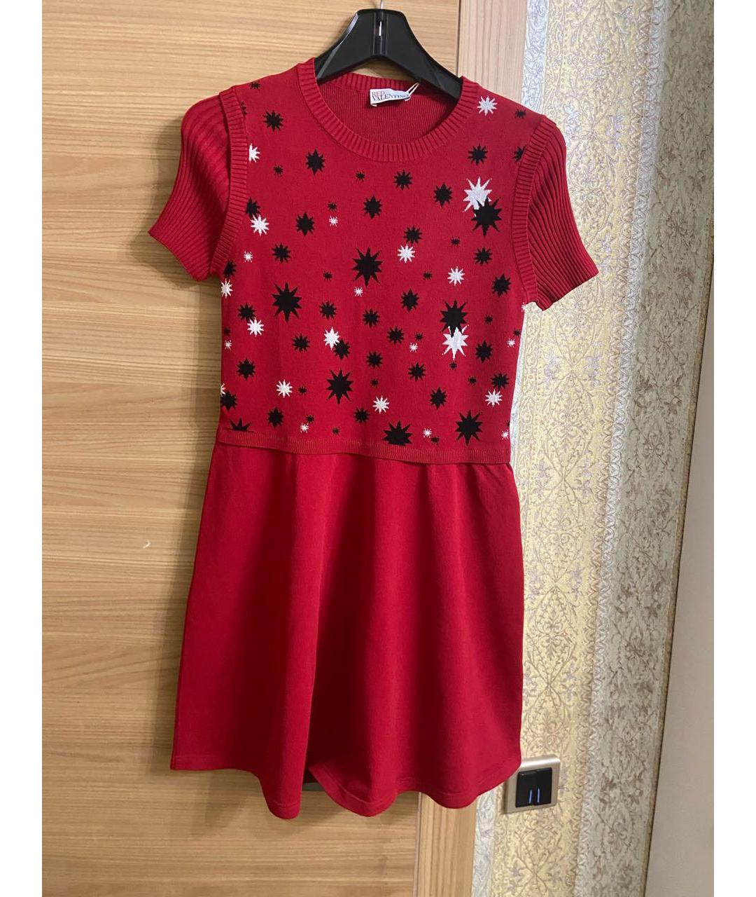 RED VALENTINO Красное вискозное повседневное платье, фото 2