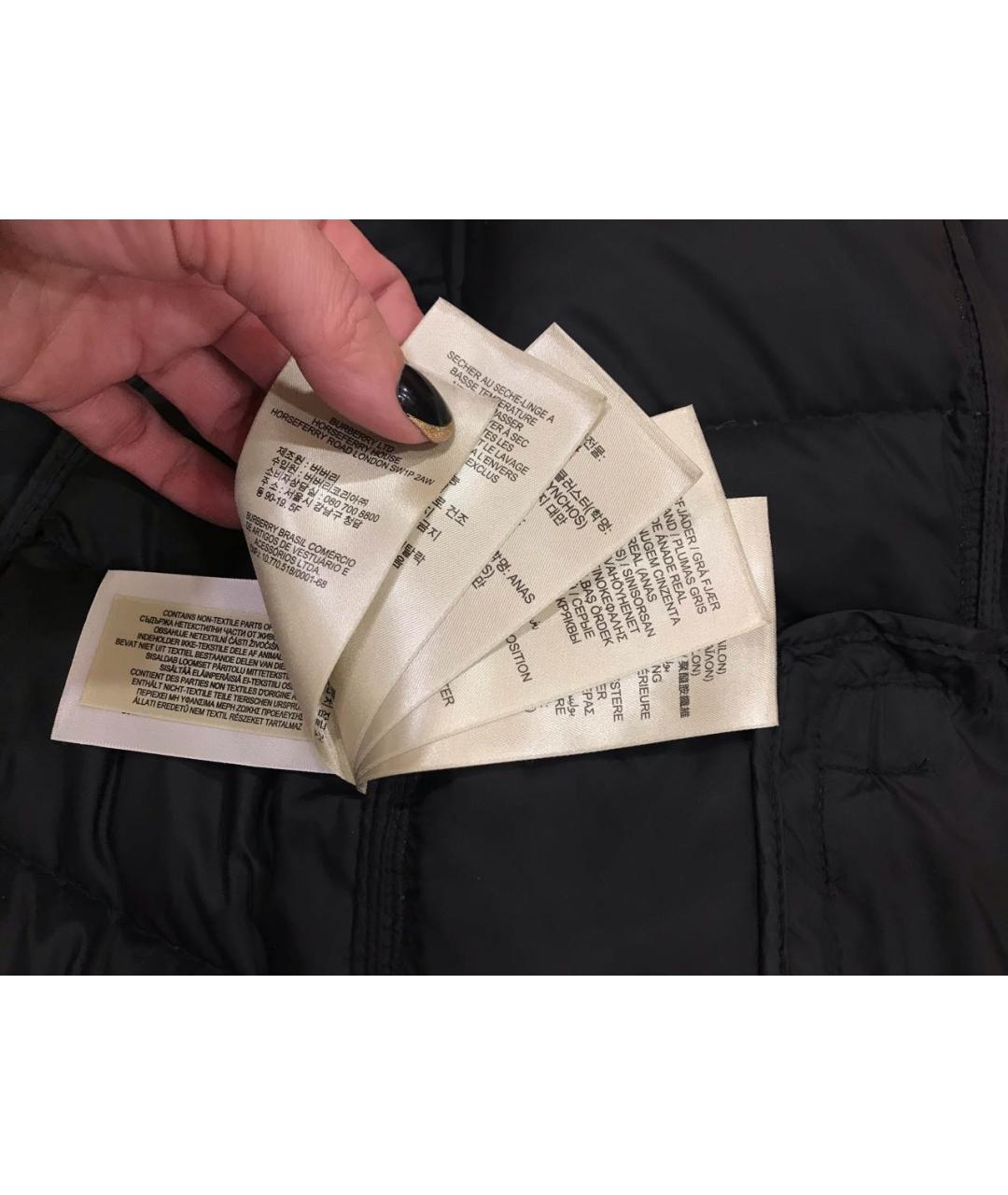 BURBERRY BRIT Черный полиэстеровый пуховик, фото 8