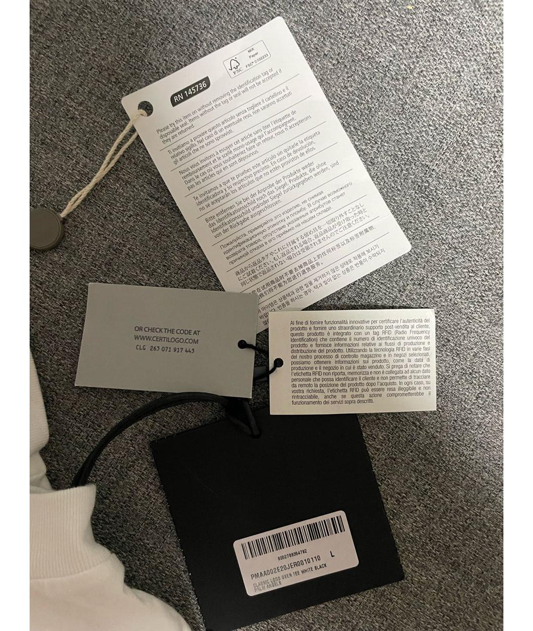 PALM ANGELS Белая хлопковая футболка, фото 3