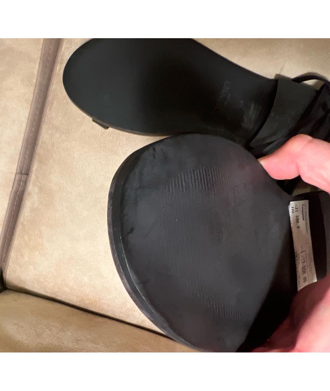 TWIN-SET Черные кожаные сандалии, фото 8