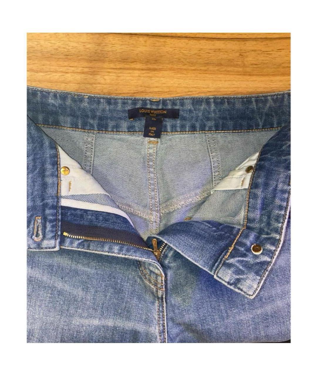 LOUIS VUITTON PRE-OWNED Голубые хлопковые джинсы клеш, фото 3