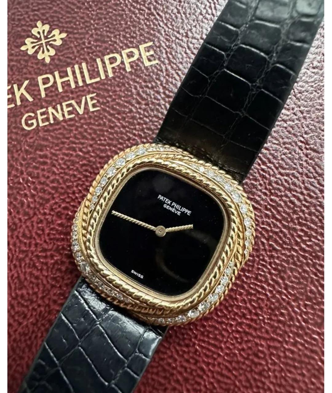 PATEK PHILIPPE Черные часы из желтого золота, фото 4