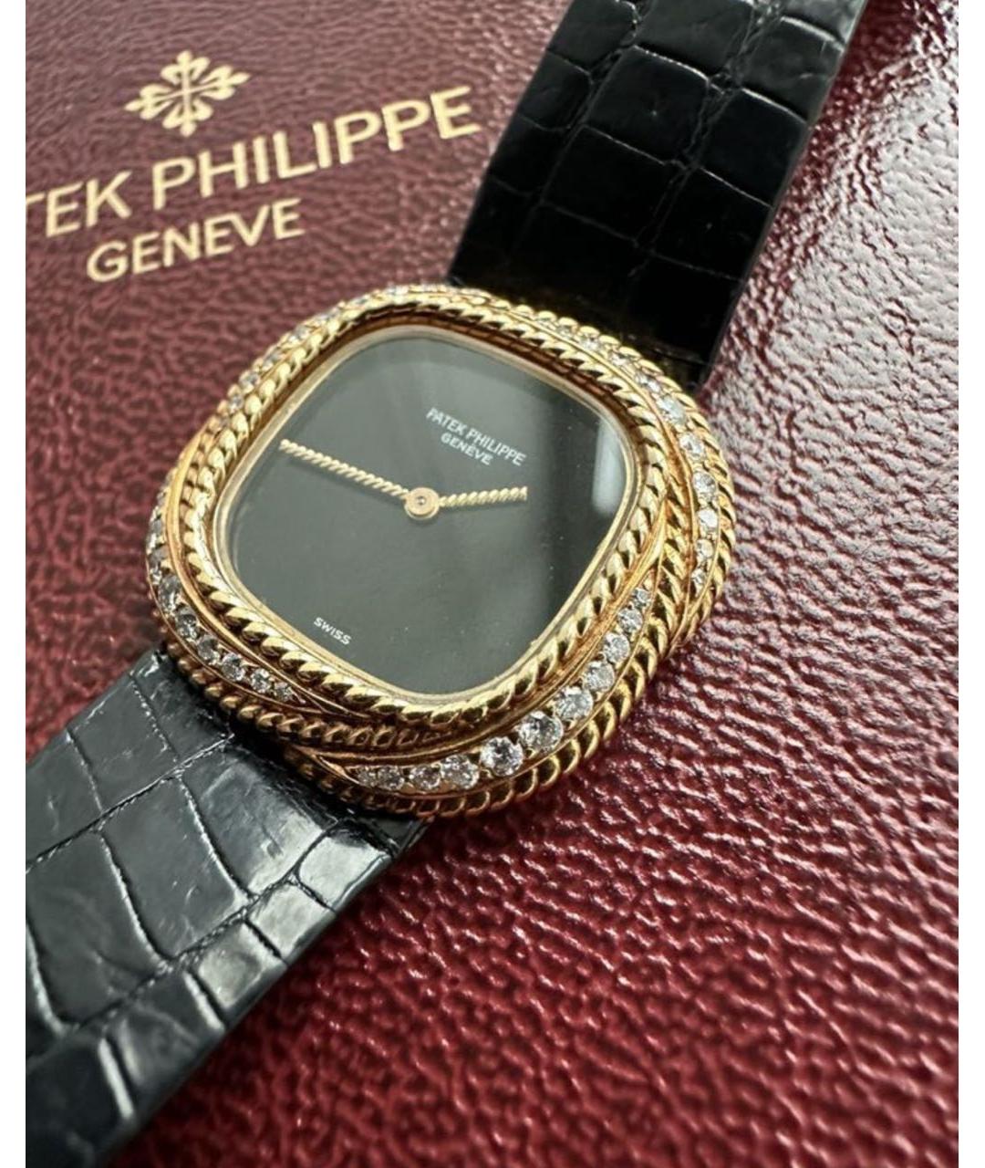 PATEK PHILIPPE Черные часы из желтого золота, фото 2