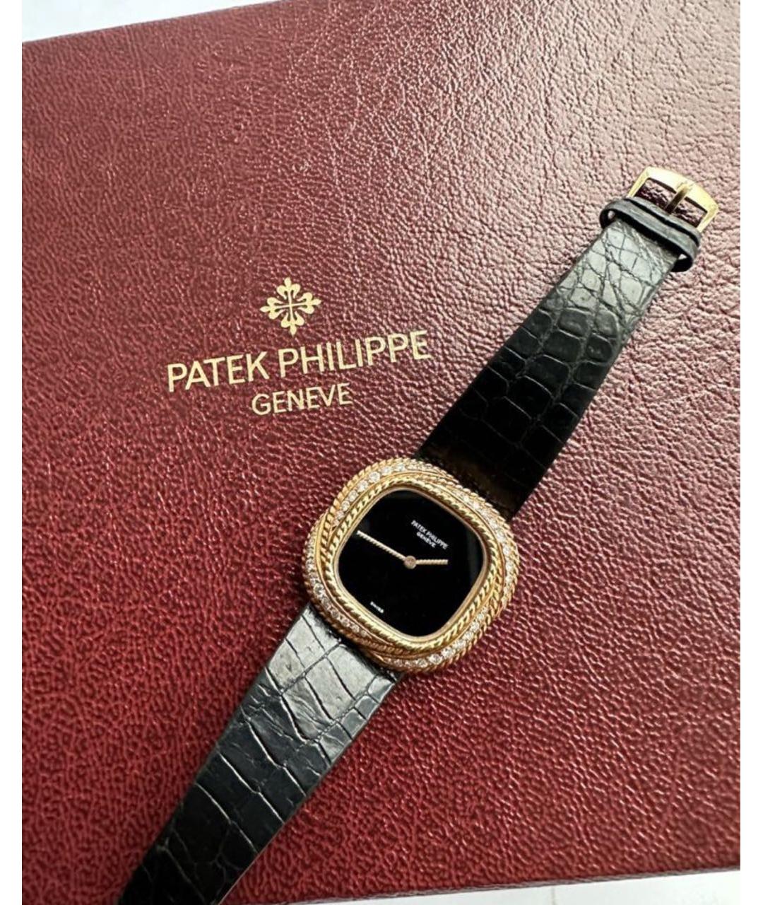 PATEK PHILIPPE Черные часы из желтого золота, фото 5