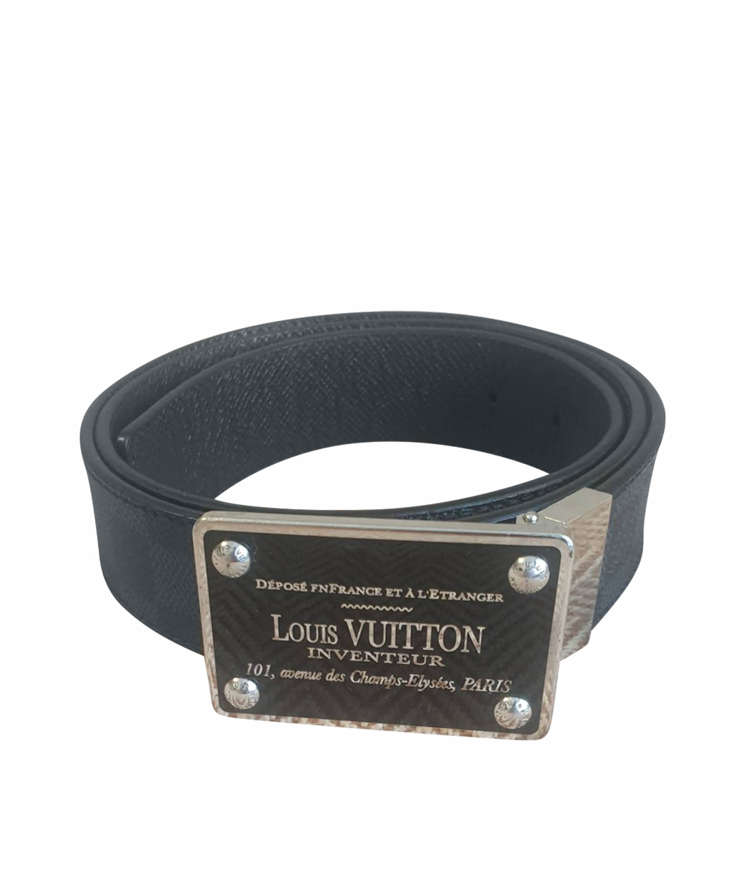 LOUIS VUITTON PRE-OWNED Серый кожаный ремень, фото 1