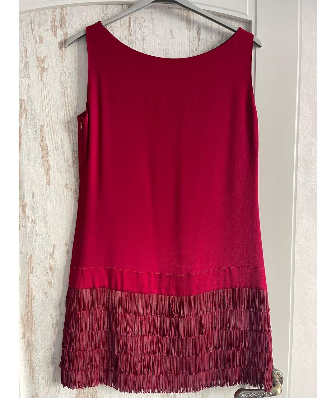 MOSCHINO Красное атласное коктейльное платье, фото 6