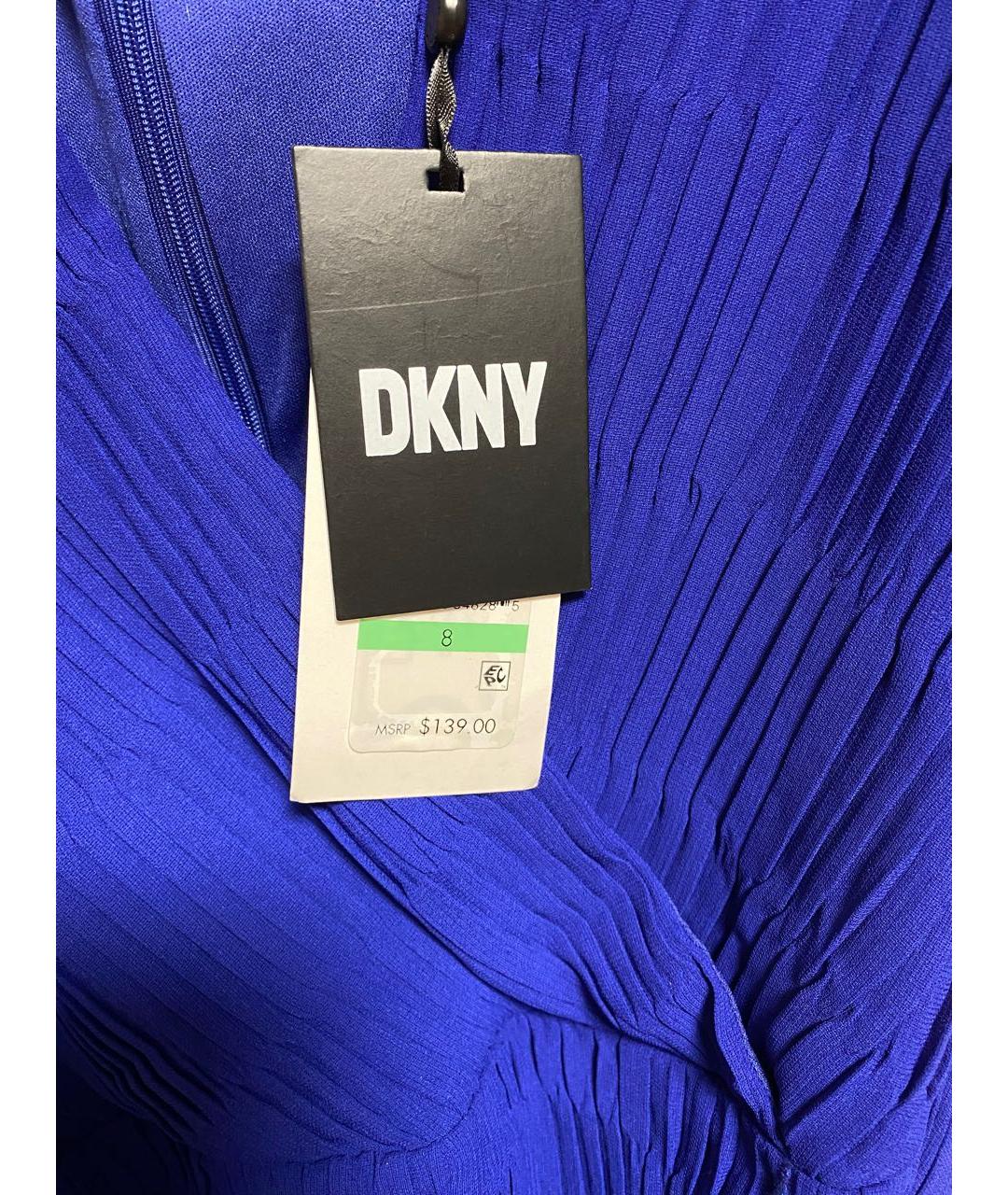 DKNY Синее полиэстеровое коктейльное платье, фото 4