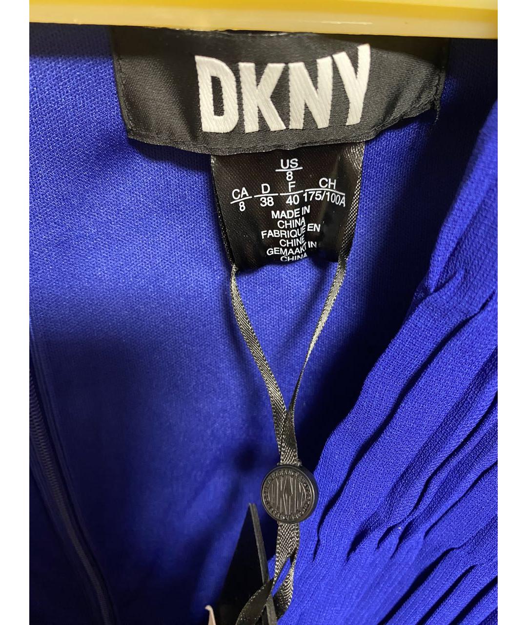DKNY Синее полиэстеровое коктейльное платье, фото 3