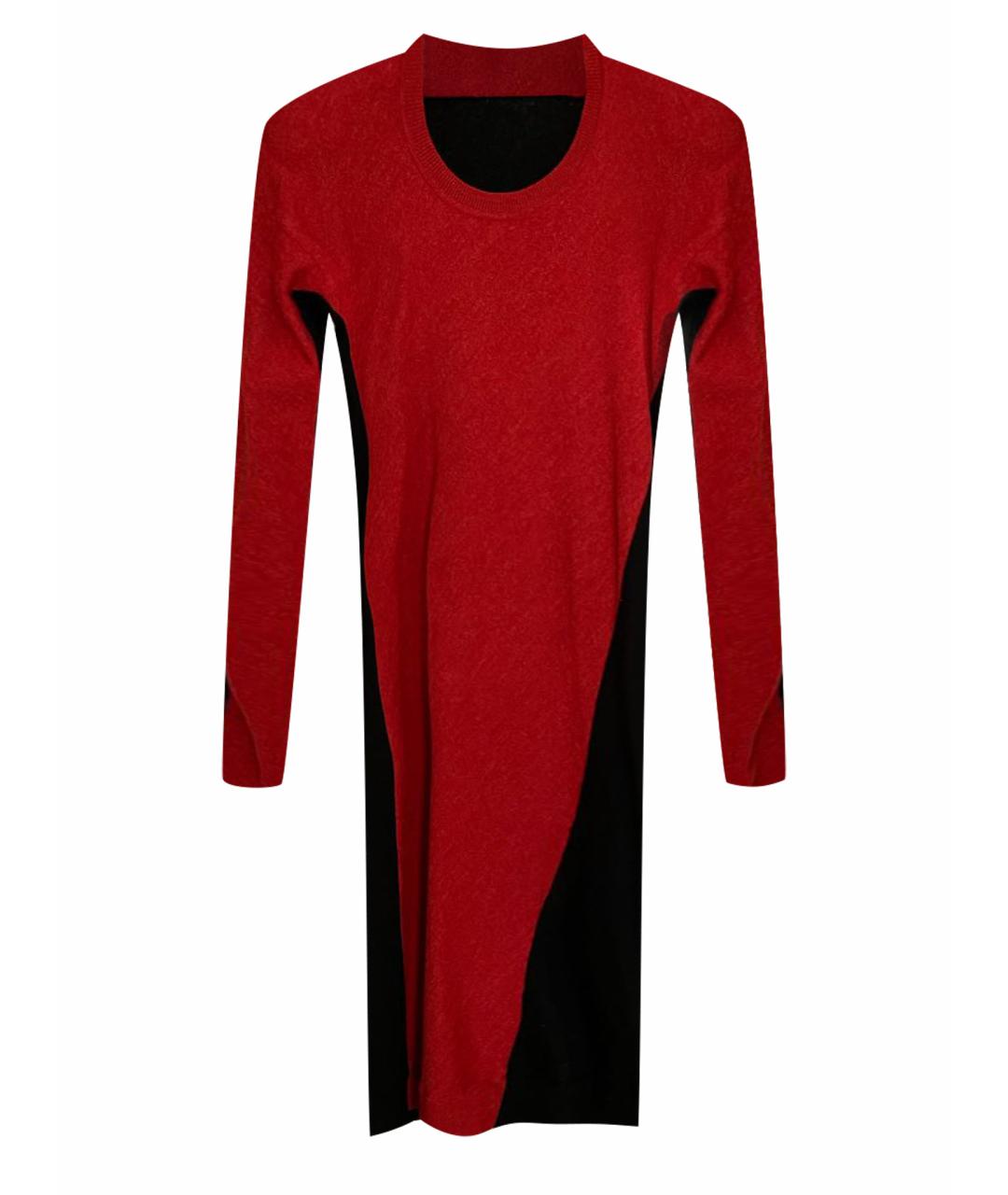 MCQ ALEXANDER MCQUEEN Красное шерстяное повседневное платье, фото 1