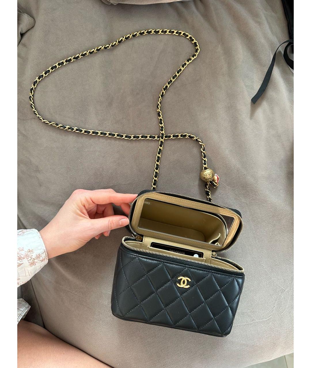 CHANEL Черная кожаная сумка через плечо, фото 3