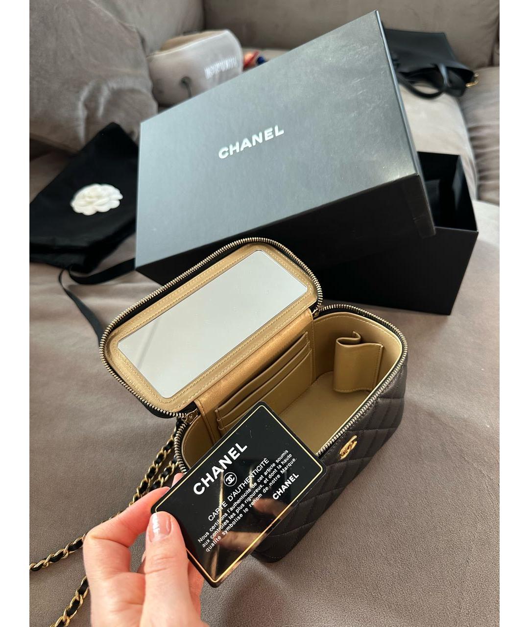 CHANEL Черная кожаная сумка через плечо, фото 4