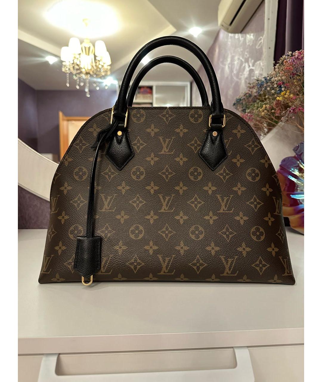 LOUIS VUITTON PRE-OWNED Коричневая кожаная сумка с короткими ручками, фото 5