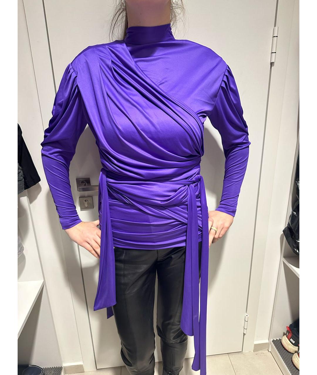BALENCIAGA Фиолетовая полиэстеровая блузы, фото 3