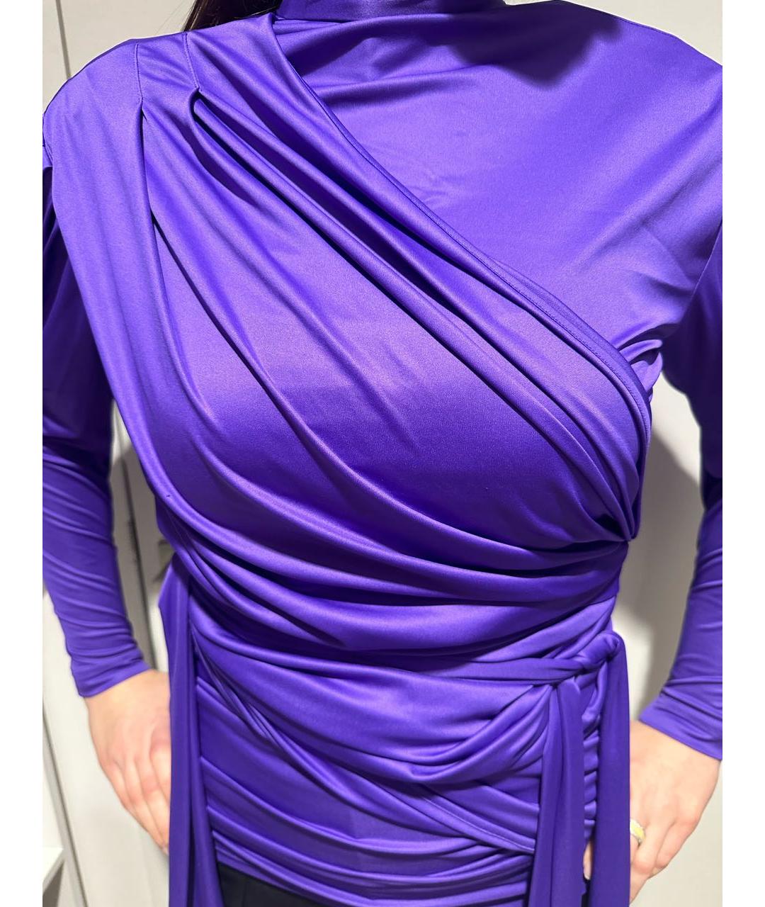 BALENCIAGA Фиолетовая полиэстеровая блузы, фото 4