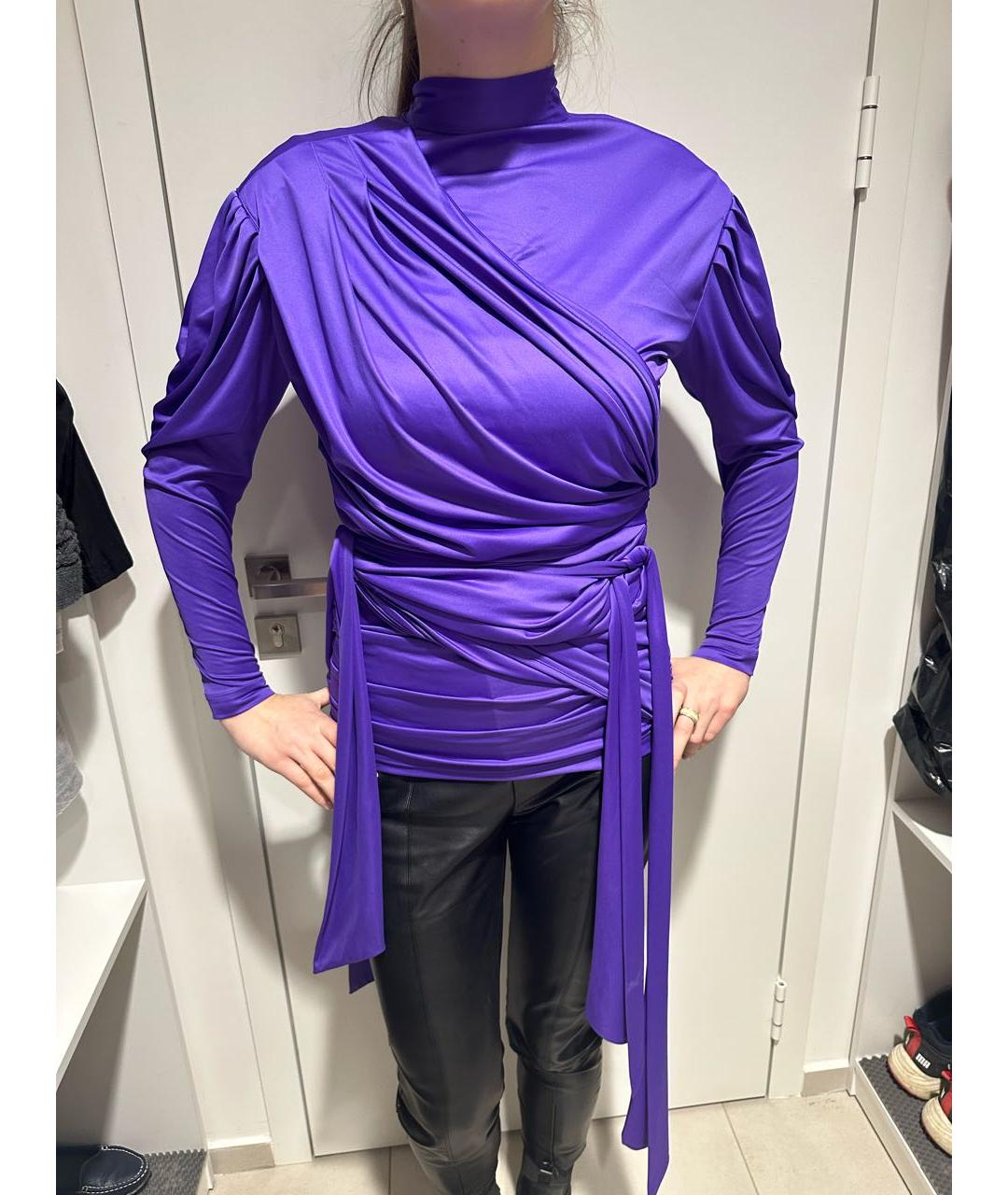 BALENCIAGA Фиолетовая полиэстеровая блузы, фото 2