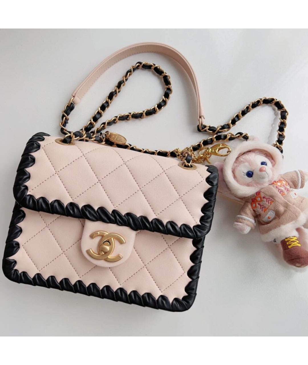 CHANEL Розовая кожаная сумка с короткими ручками, фото 5