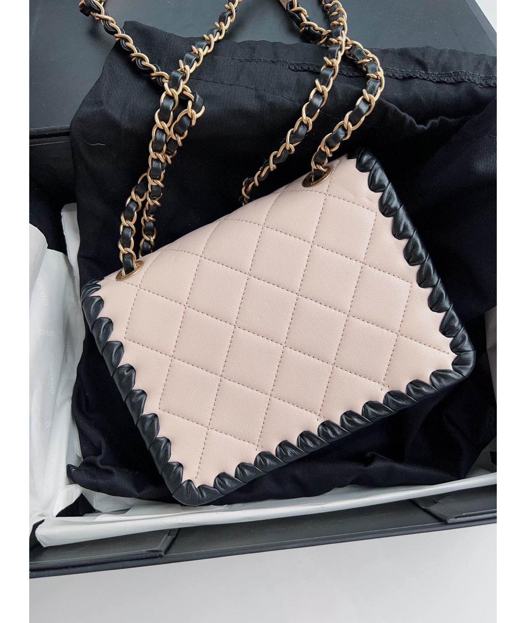 CHANEL Розовая кожаная сумка с короткими ручками, фото 7