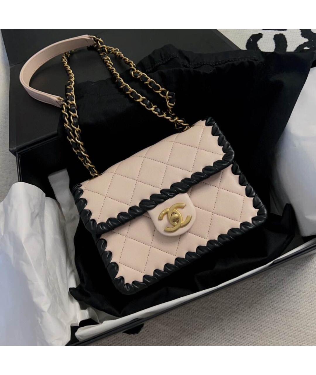 CHANEL Розовая кожаная сумка с короткими ручками, фото 9