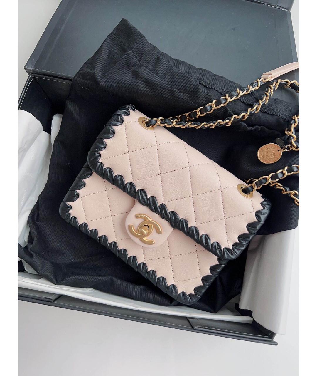 CHANEL Розовая кожаная сумка с короткими ручками, фото 2