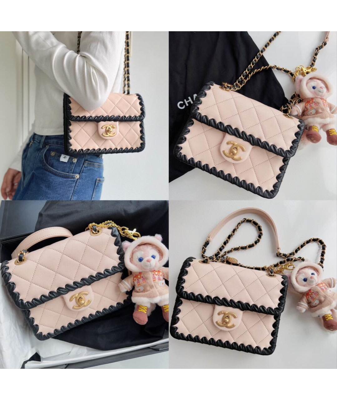 CHANEL Розовая кожаная сумка с короткими ручками, фото 4