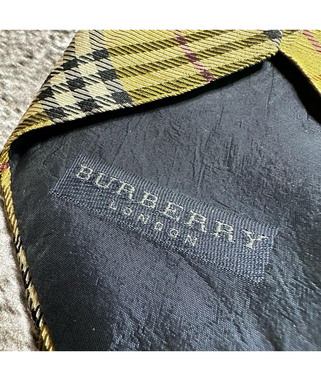 BURBERRY Бежевый шелковый галстук, фото 4