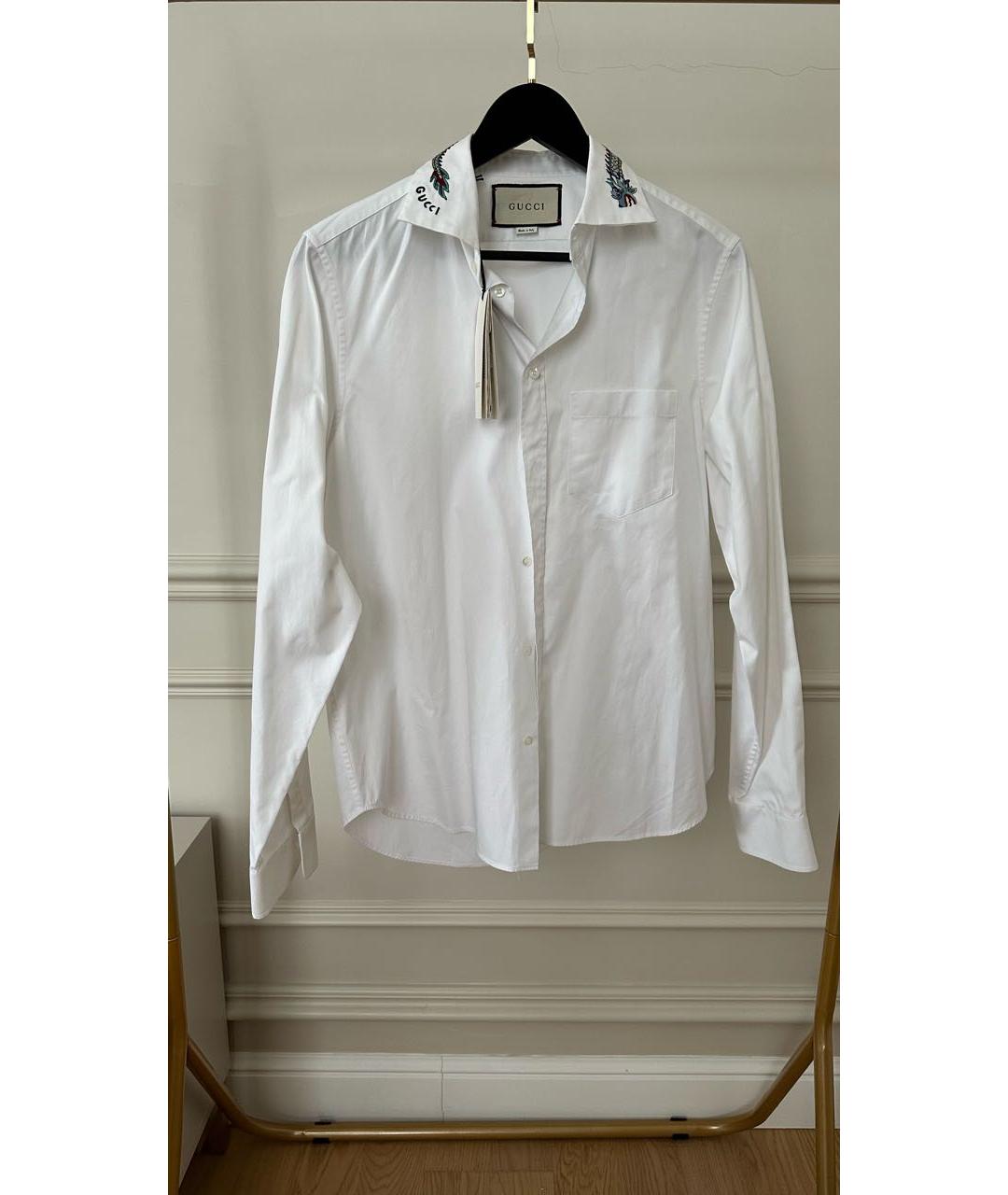 GUCCI Белая хлопковая классическая рубашка, фото 8