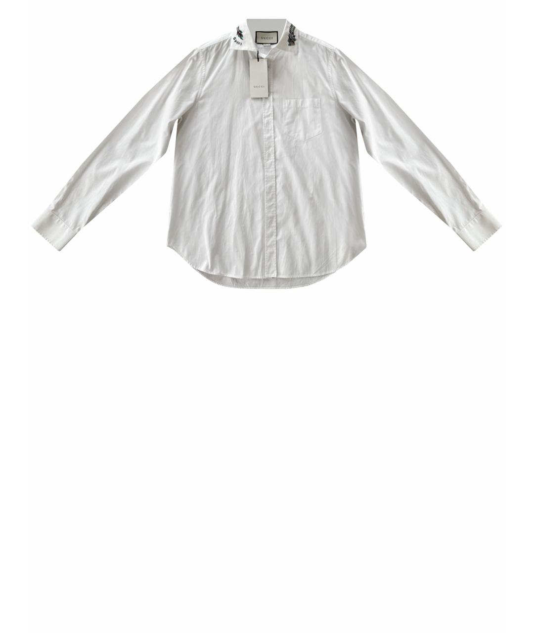 GUCCI Белая хлопковая классическая рубашка, фото 1