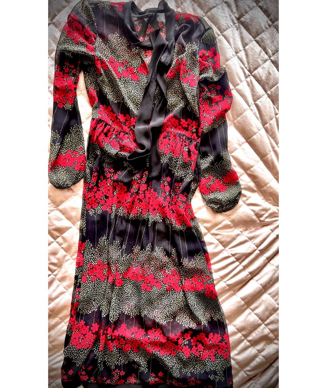 RED VALENTINO Черное шифоновое вечернее платье, фото 2