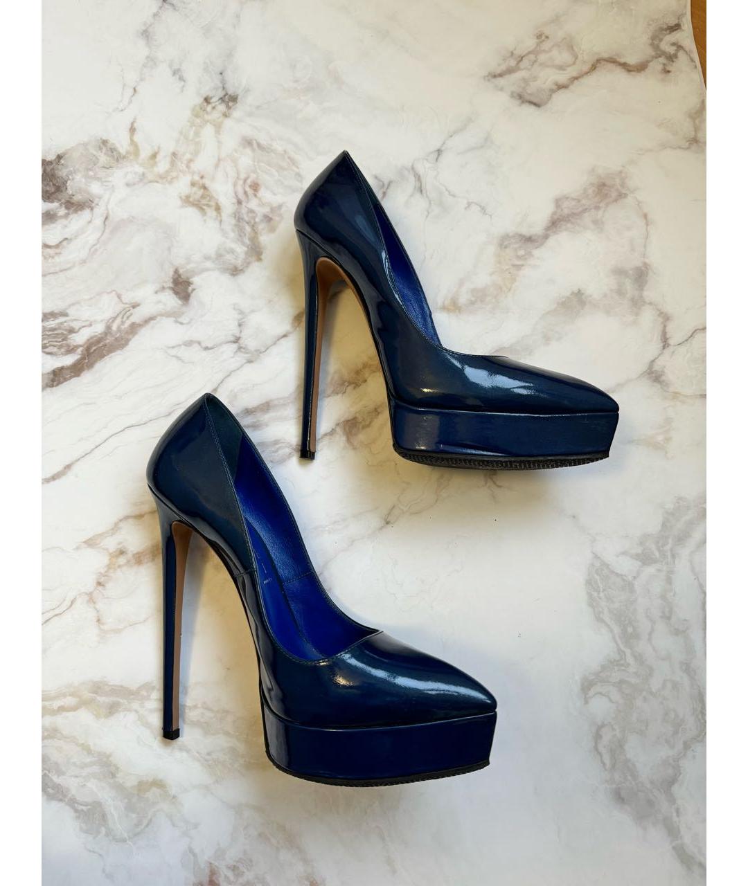 CASADEI Темно-синие туфли из лакированной кожи, фото 6