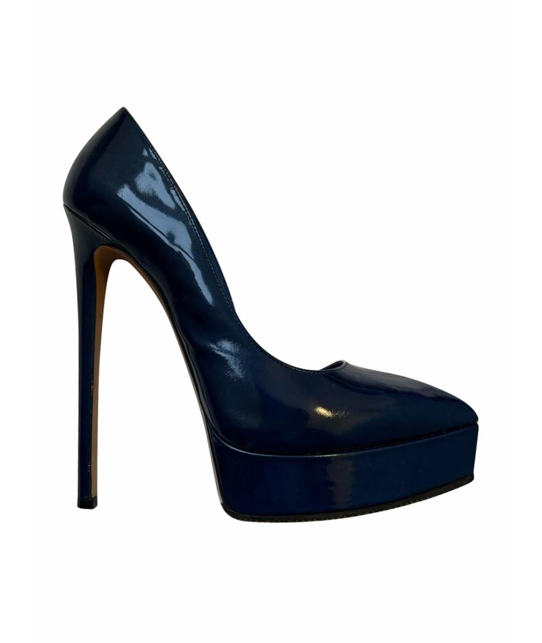 CASADEI Темно-синие туфли из лакированной кожи, фото 1