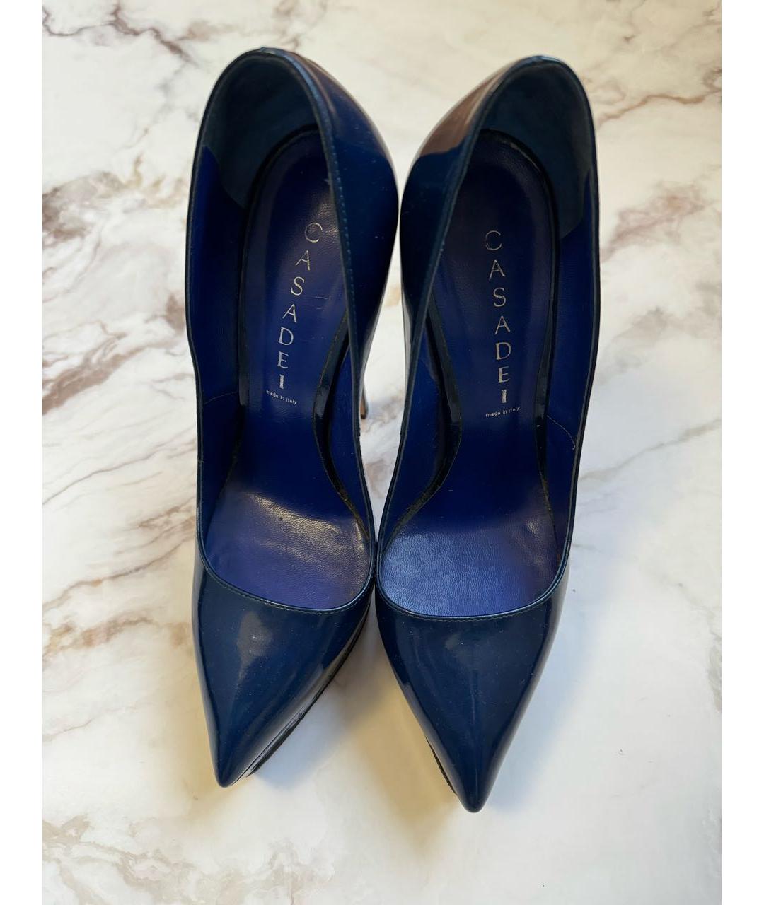 CASADEI Темно-синие туфли из лакированной кожи, фото 2