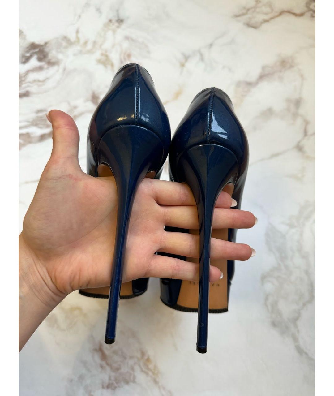 CASADEI Темно-синие туфли из лакированной кожи, фото 4