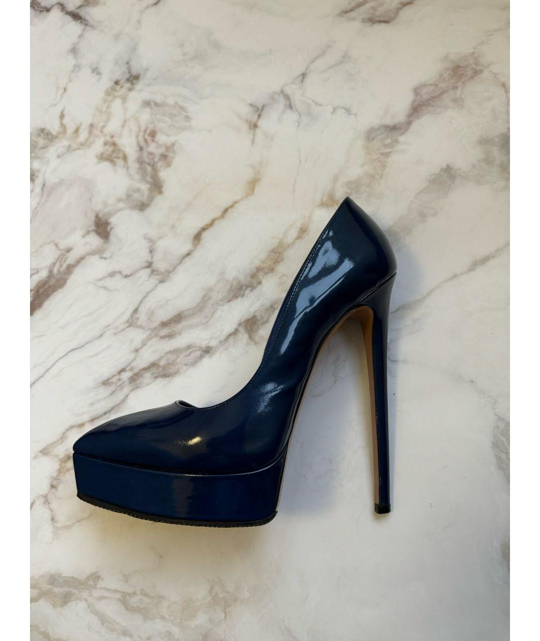 CASADEI Темно-синие туфли из лакированной кожи, фото 9