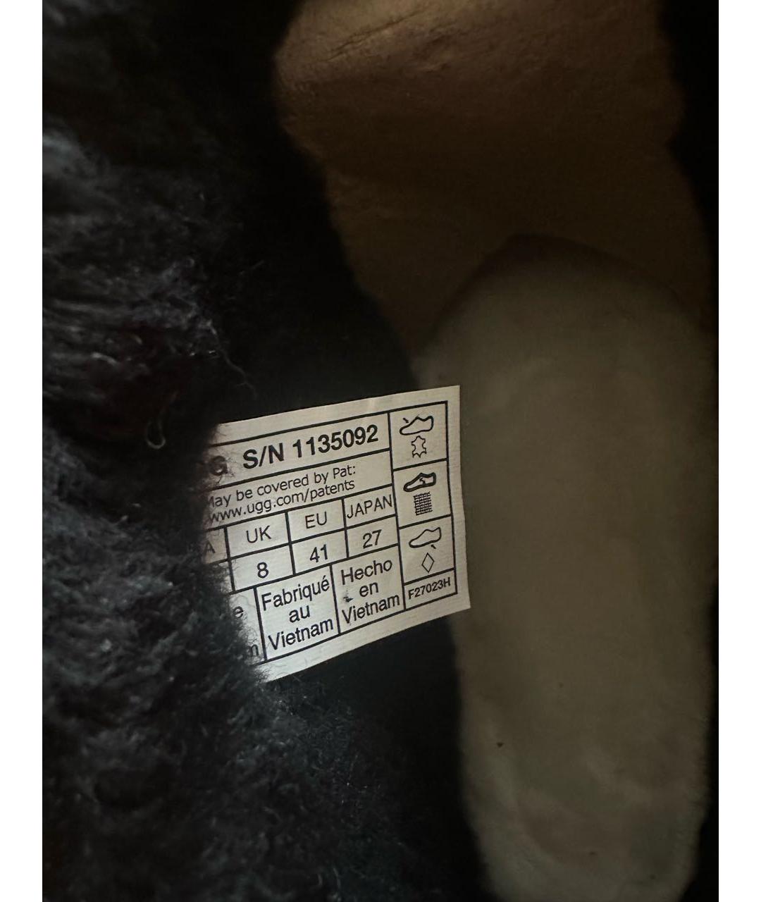 UGG AUSTRALIA Черные замшевые полусапоги, фото 6
