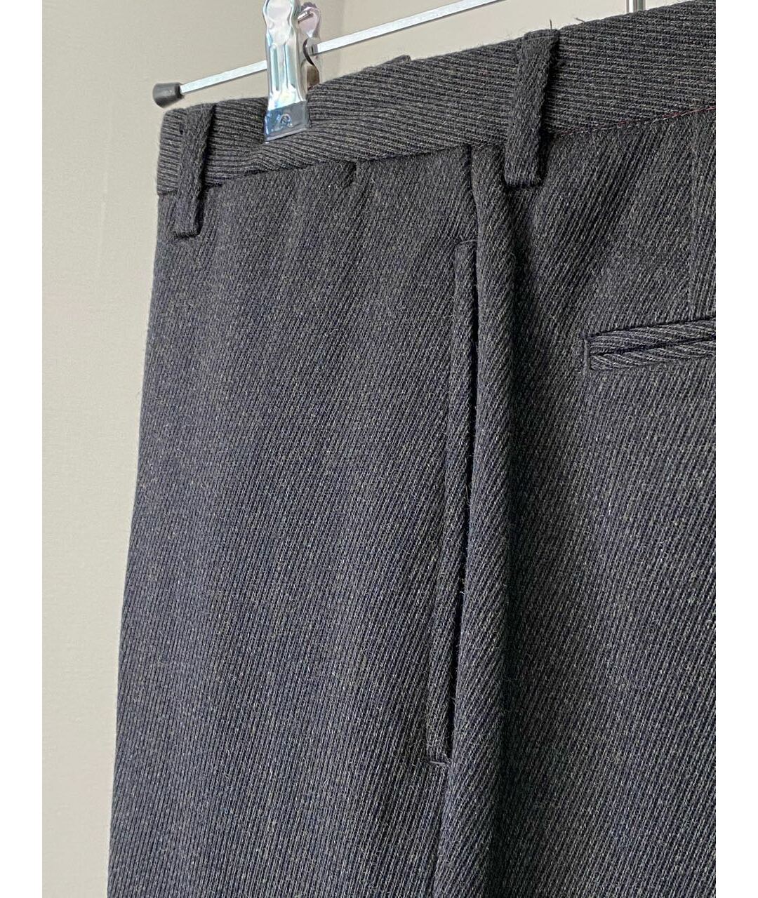 ETRO Антрацитовые шерстяные классические брюки, фото 6