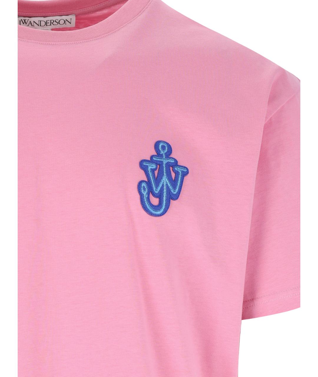 J.W.ANDERSON Розовая хлопковая футболка, фото 3