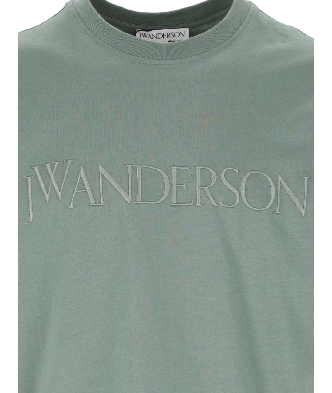 J.W.ANDERSON Зеленая хлопковая футболка, фото 3