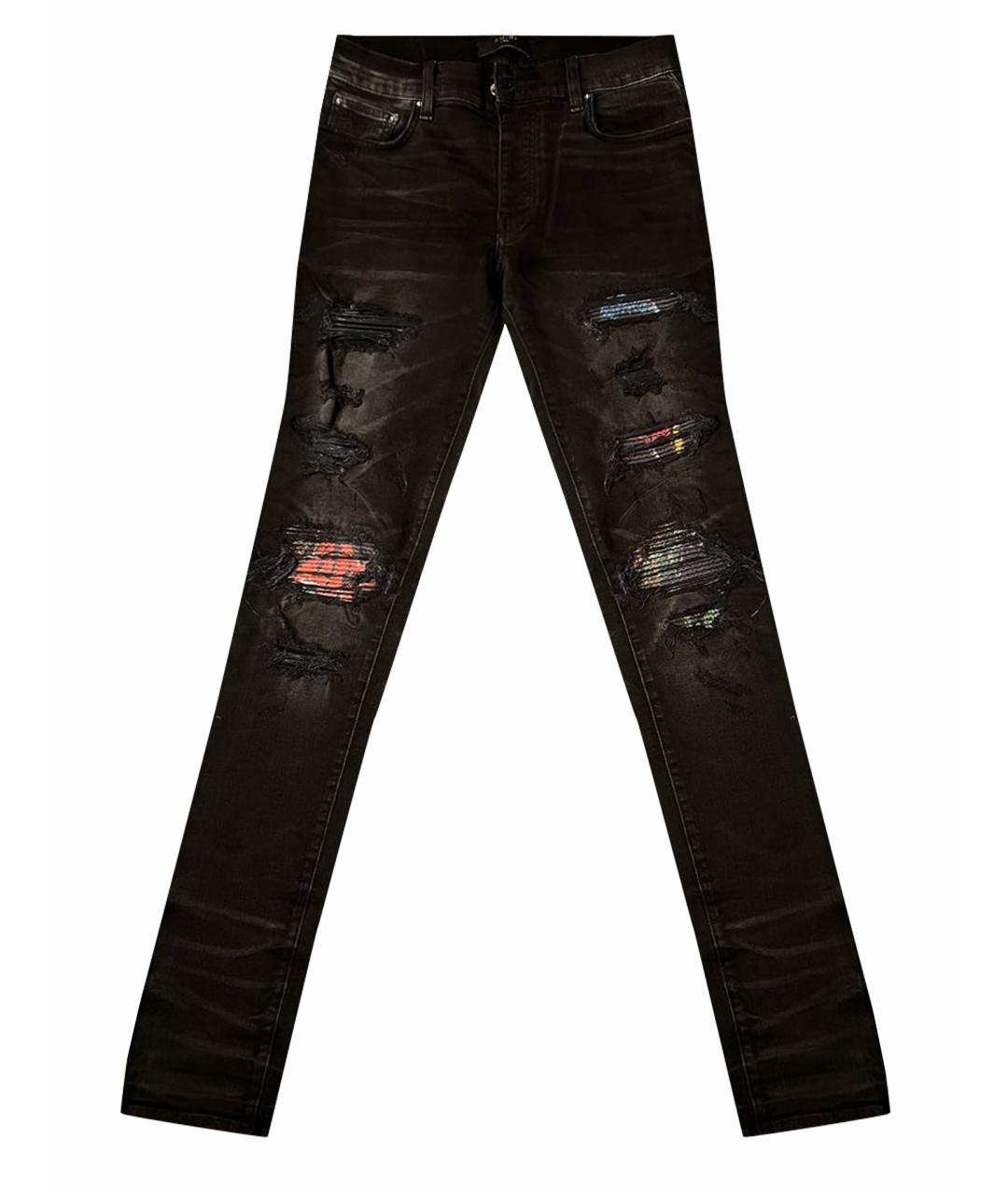 AMIRI Черные хлопко-эластановые джинсы скинни, фото 1