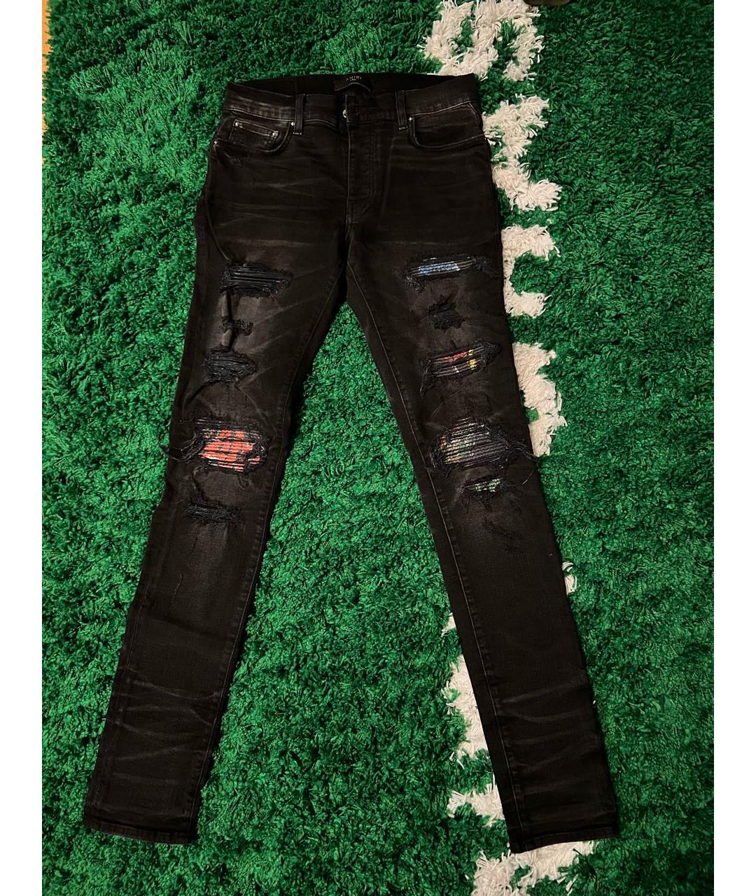 AMIRI Черные хлопко-эластановые джинсы скинни, фото 4