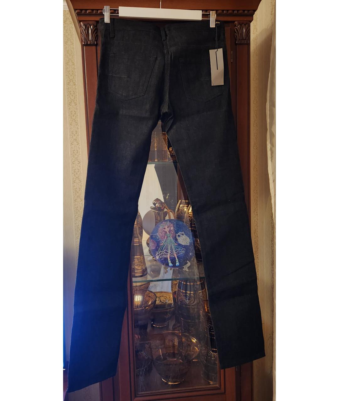 CHRISTIAN DIOR Черные хлопковые прямые джинсы, фото 2