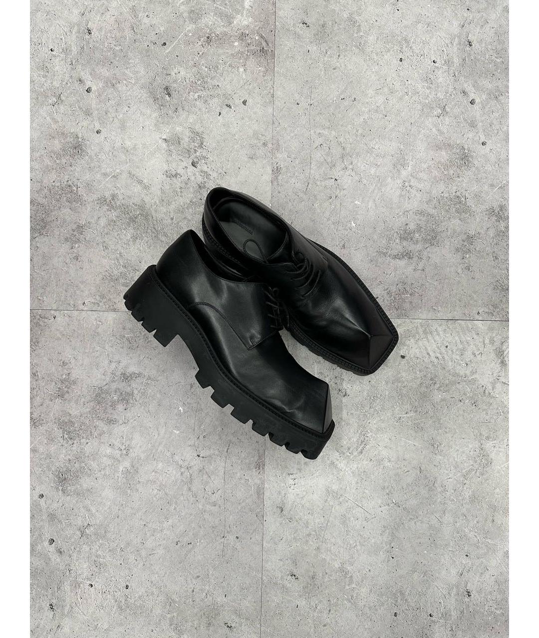 BALENCIAGA Черные кожаные низкие ботинки, фото 7