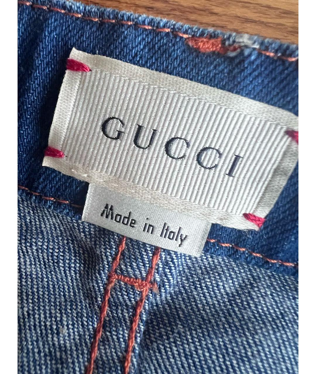 GUCCI Голубая деним юбка, фото 4